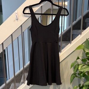 LUSH Skater Dress with Caged Back in Black